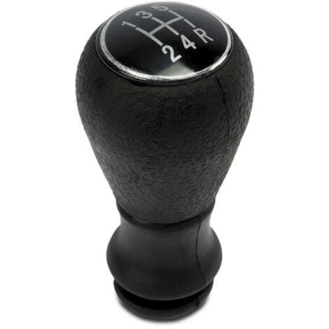 Pommeau adaptable compatible avec Peugeot 206 - 5 vitesses - Noir