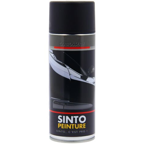 Bombe de peinture aérosol noir satiné 400ml – Finition durable pour intérieur et extérieur – Application précise sur surfaces lisses – Sinto - Ideespray