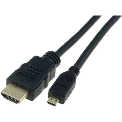 Cable hdmi 1 4 prise male micro hdmi prise male 1m noir