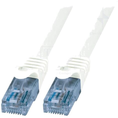 Cable reseau RJ45 male U-UTP Cat.6a blanc- 0.50m