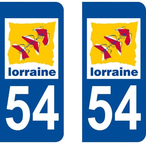 2 Autocollants Blason Meurthe-et-Moselle (54) - Vinyle 4x5cm - Pour Voiture, Moto, Casque, Bureautique