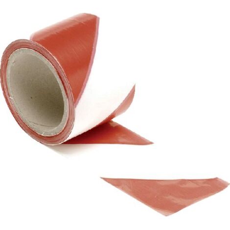Ruban de signalisation rouge et blanc 100m PEREL (1/4)