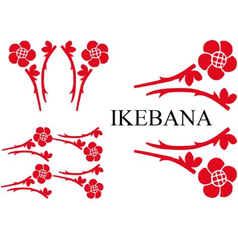 Set Adhesifs -ELEMENT IKEBANA- Rouge - PROMO ADN - Car Deco