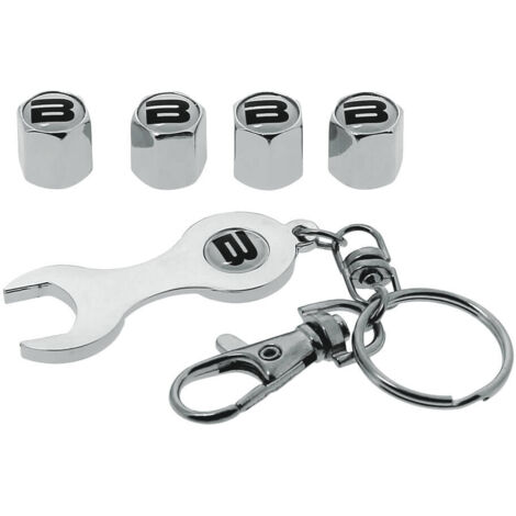 Bouchons de valve B chromes + cle - Butzi