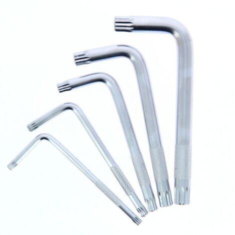 jeu de 5 clés coudées XZN - PRECISION STEEL - 12 Pans mâles - 5-6-8-10-12 - Acier au chrome-vanadium