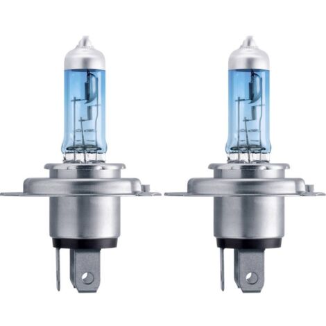 Philips – Lot de 2 ampoules halogènes H4 60/55 W – Lumière blanche 4200 K – Flux lumineux 1500 lm – Durée de vie jusqu'à 540 heures