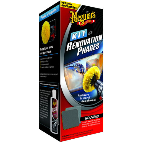 Kit renovation Meguiars G1900 pour phares et optiques x2
