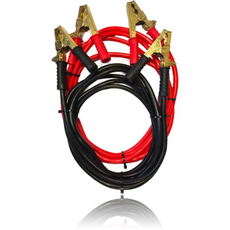 Câble de démarrage 50mm² 1000A 2 x 5m – Cuivre souple avec pinces en laiton isolées – Pour gros véhicules légers et poids lourds – RKG - 50mm2 (1/2)