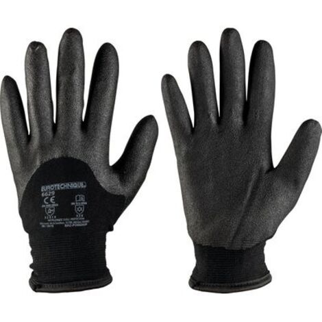 Gants de travail Hydropellent Eurotechnique (lot de 10 paires de gants) Noir 10.