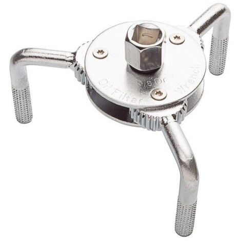 Clé Filtre à Huile 3 Griffes – Réglable 65-110 Mm, Acier Chromé, Double Sens – Outil Pro Fiable
