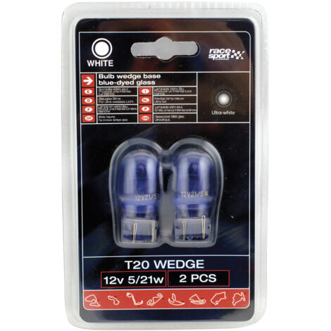 Lot De 2 Ampoules Halogènes T20 W21W – 12V Pour Feux De Jour, Veilleuses Et Feux Arrière