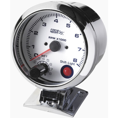 Compte tours shift light - fond blanc - diametre 90mm (1/3)
