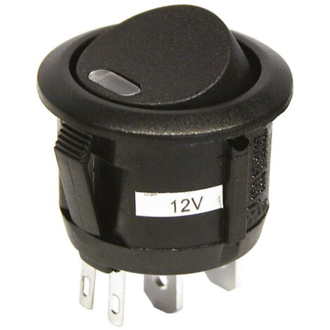 Interrupteur On-Off Noir - 12V 20A 20mm (1/2)