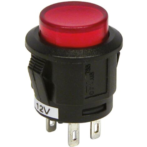 Adnauto – Interrupteur à pression rouge 12V 20A D18mm – Pour installation électrique – Bouton de 12mm – Activation simple par pression (1/2)