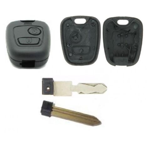 COQUE CLE ADAPTABLE PSA 2 BOUTONS LAME FRAISEE CROIX FIXE 7MM