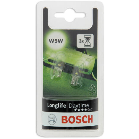 Ampoules pour Voiture Bosch W5W Longlife 2 pièces 1202 (1/2)