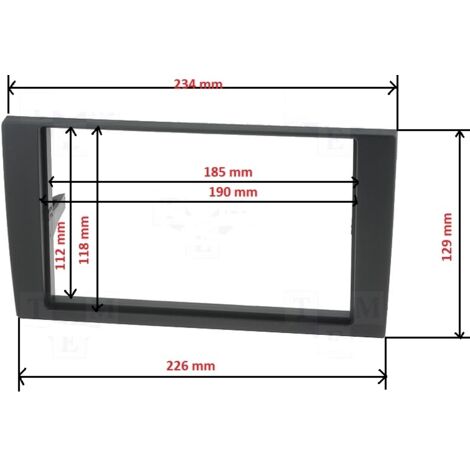 Facade autoradio 2DIN compatible avec Audi A4 B6 B7 02-09 Noir