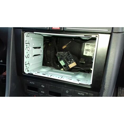 Accessori Audi A4 Kit Montage Autoradio 1 DIN Pour Audi A4 B6/B7 Et Seat Exeo | Avec Vide-Poche Et Faisceau ISO | Gris Foncé Accessori X Audi A4