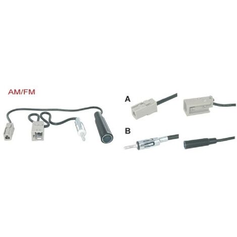 adaptateur ISO DIN Blanc antenne Autoradio connecteur fiche jack