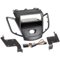 Facade autoradio 2DIN compatible avec Ford Fiesta 08-13 Sans ecran Avec vide poche Induction Qi Noir