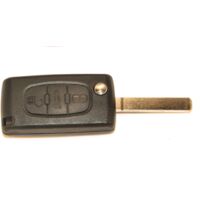 PSA307C - Coque de cle electronique et lame 7mm Citroen-Peugeot - 3 Boutons - Bouton coffre - Pile sur Circuit