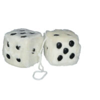 Des en peluche blancs 6x6cm