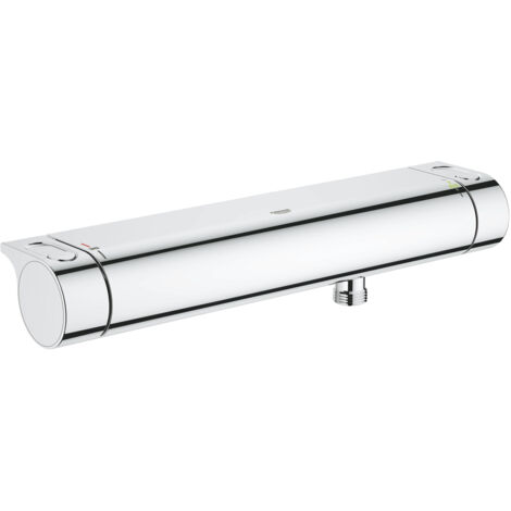 Grohe – Mitigeur thermostatique de douche chromé – Finition métal durable – Limiteur de température à 43°C – Montage mural classique