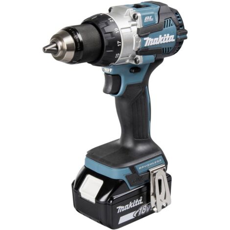 Makita – Perceuse-visseuse à percussion 18V avec 2 batteries 5.0Ah – DHP489RTJ – Moteur Brushless – Couple 73Nm pour perçage acier et maçonnerie