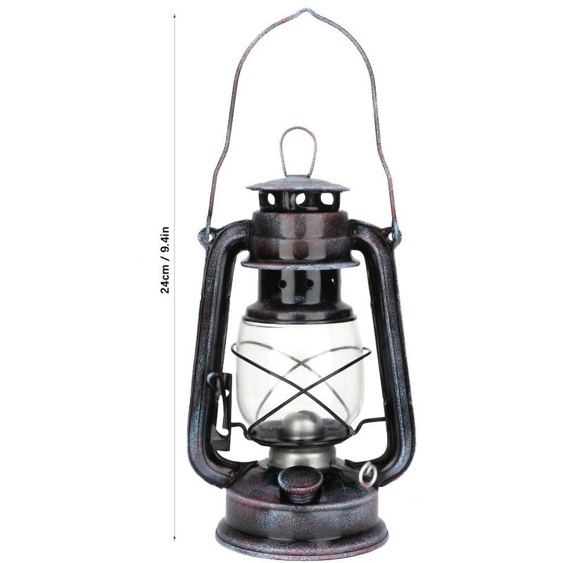 Lanterne Tempête à Pétrole En Métal Rétro, Capacité 90 Ml - Décoration Intérieur/extérieur, Noir