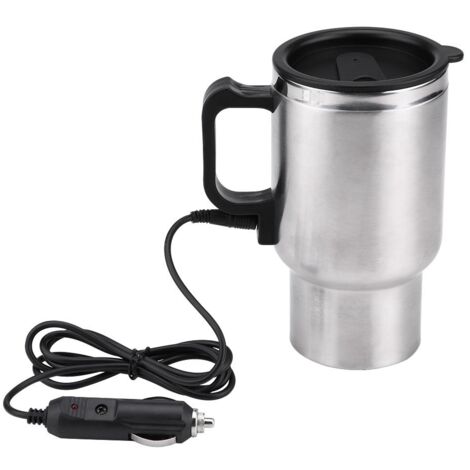Tasse Chauffante Voiture 12V 450ml - Acier Inoxydable Pour Café/Thé