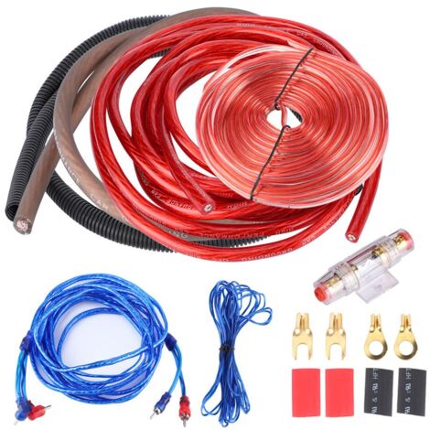 Kit Câbles Ampli Voiture 4 Gauge 2800W - Câblage Haut-Parleur Et Fusible - Universel