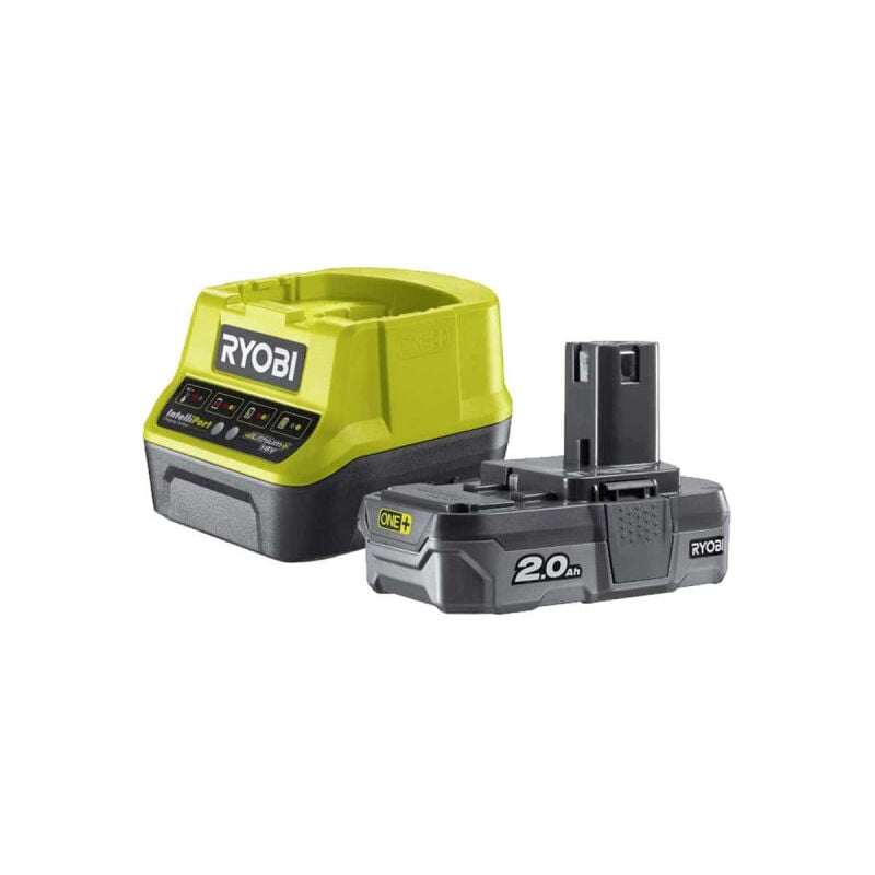 RYOBI Pack batterie 18V One+ 2.0Ah LithiumPlus - 1 chargeur rapide 2.0Ah RC18120-120