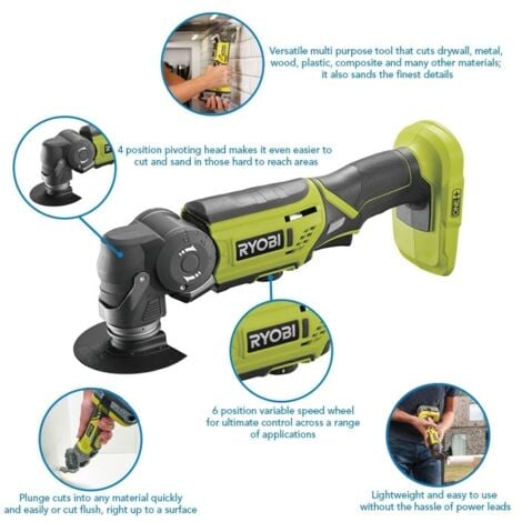 RYOBI Multitool 18V One+ sans batterie ni chargeur R18MT-0