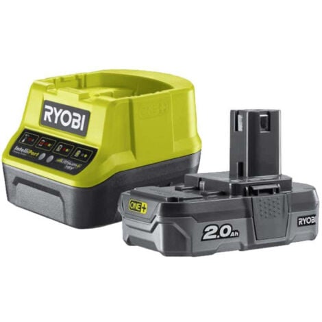 RYOBI Pack batterie 18V One+ 2.0Ah LithiumPlus - 1 chargeur rapide 2.0Ah RC18120-120
