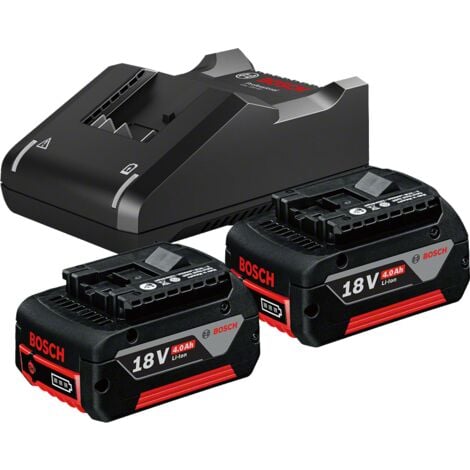 Pack Starter 18V BOSCH - 2 batteries Li-Ion 4Ah + chargeur - 1600A019S0