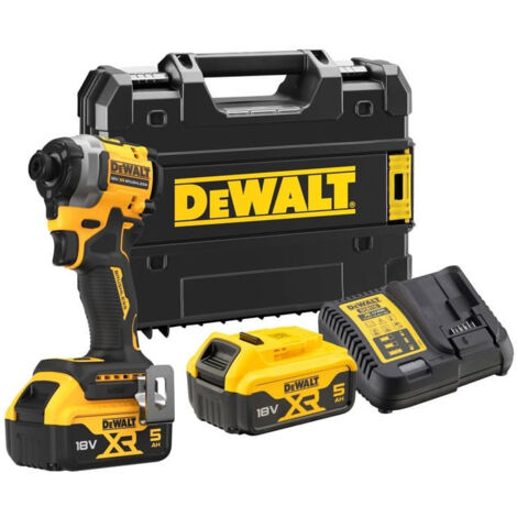Visseuse à chocs Brushless 18V DEWALT + 2 batteries Li-Ion 5Ah + chargeur + coffret Tstak - DCF850P2T