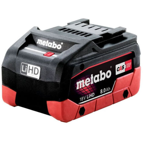 Metabo – Batterie Li-Ion HD 18V 8Ah – Technologie AIR COOLED – Surveillance électronique des cellules – Compatible avec outils 18V - 625369000