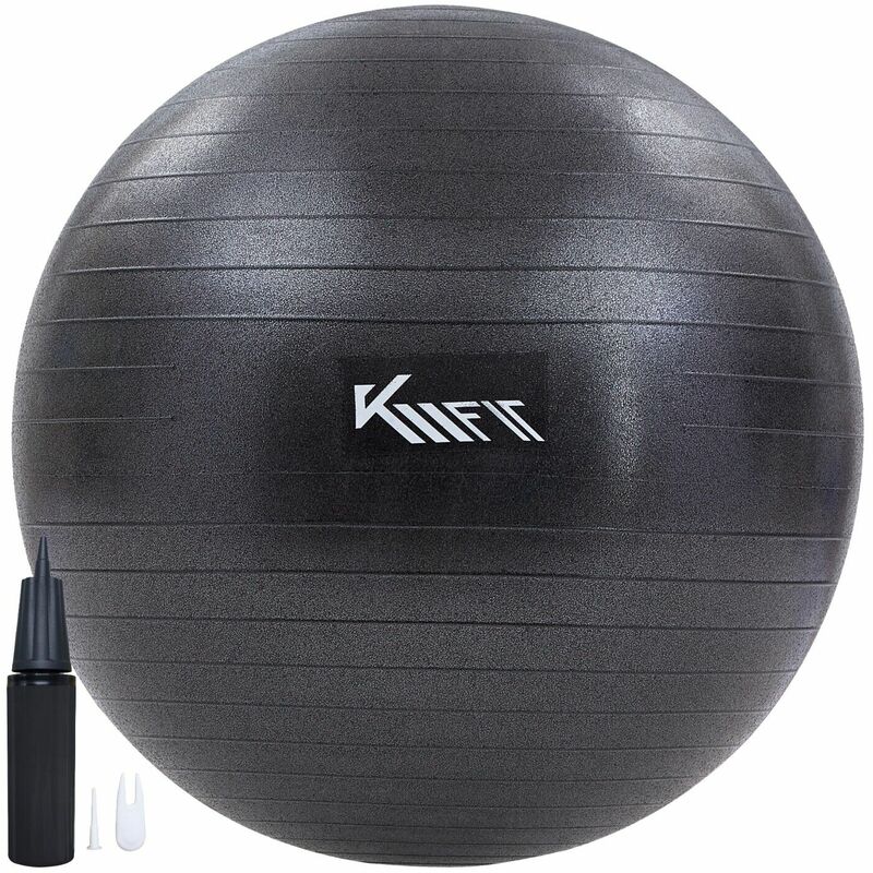 KM-Fit Gymnastikball 55 cm Trainingsball mit Luft-Pumpe Sitzball Büro  Anti-Burst Ball für Fitness, Yoga, Gymnastik, Core Training Pezziball  Yogaball BPA-Frei Schwarz