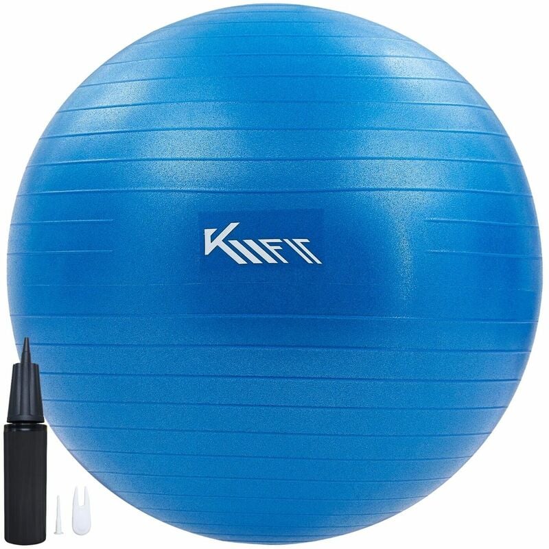 KM-Fit Gymnastikball 55 cm Trainingsball mit Luft-Pumpe Sitzball Büro  Anti-Burst Ball für Fitness, Yoga, Gymnastik, Core Training Pezziball  Yogaball BPA-Frei Blau