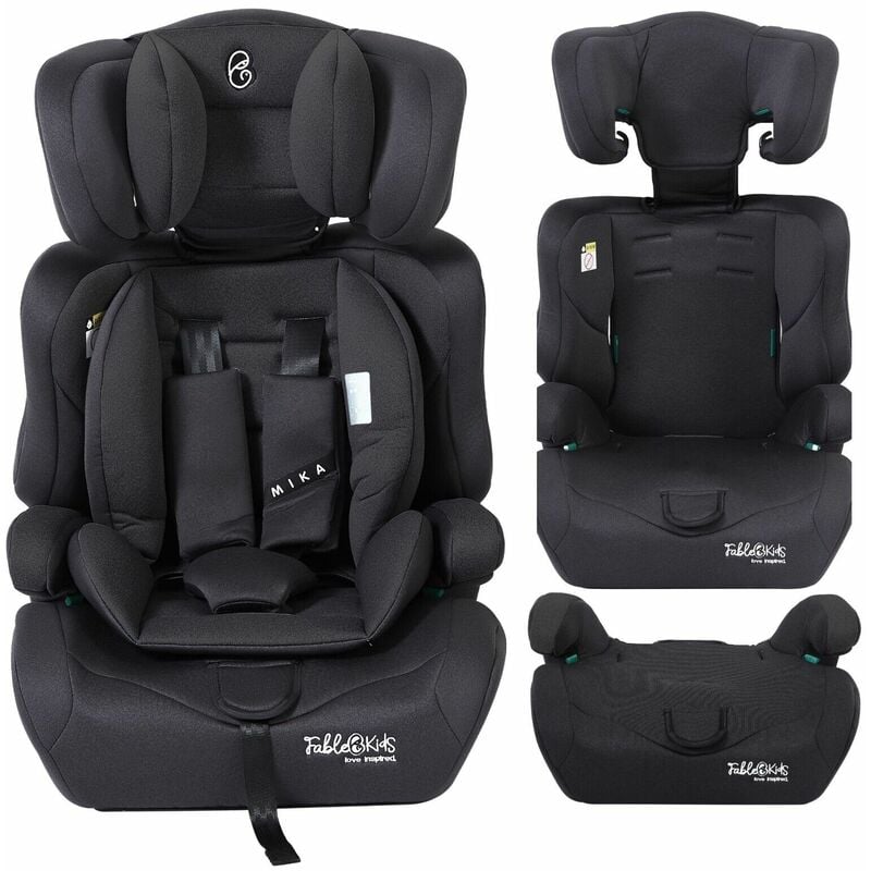 XL-518-Grau Auto Kindersitz / Sitzerhöhung (Schwarz/Grau) für Kinder von 9  - 36 kg (Klasse I, II, III) mit ISOFIX