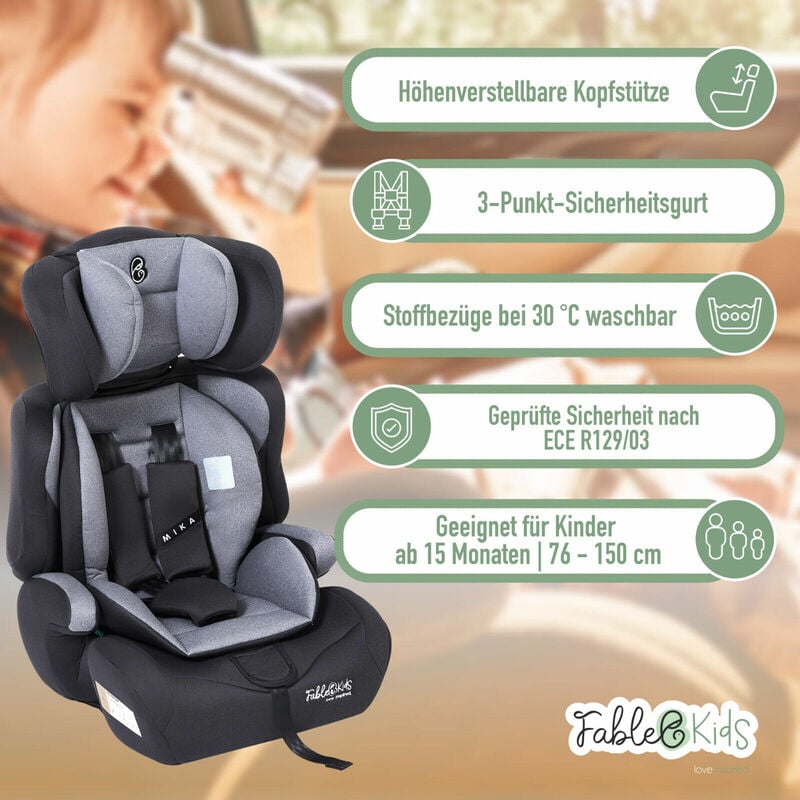 FableKids Kinderautositz 3-Punkt-Sicherheitsgurt Autokindersitz ab