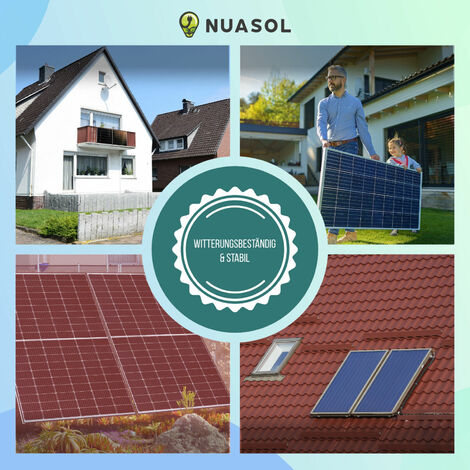 NuaSol Halterung f�r Solarpanel Aufst�nderung 4 x 118 cm Flachdach PV Solarmodul Verstellbar 0-90� 2er Set Aluminium Montagematerial