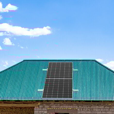 NuaSol PhotovoltaikTrapezblechdach Montageset  Befestigung, Halterung f�r 1 Modul  T-Profil 40cm  Solarpanel Halterung mit Endklemme & Schrauben f�r 30 &35 mm Solarmodule geeignet