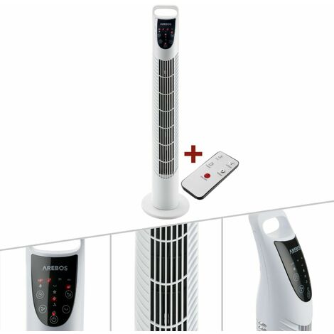 Standventilator mit Fernbedienung und Timer weiss Ventilator Bodenventilator 60W