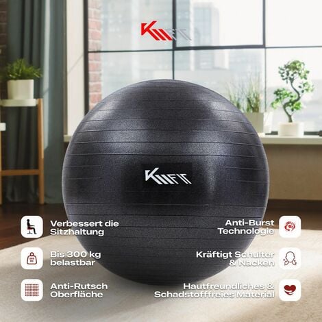 KM-Fit Gymnastikball 65cm Trainingsball mit Luft-Pumpe Sitzball Büro Anti- Burst Ball für Fitness, Yoga