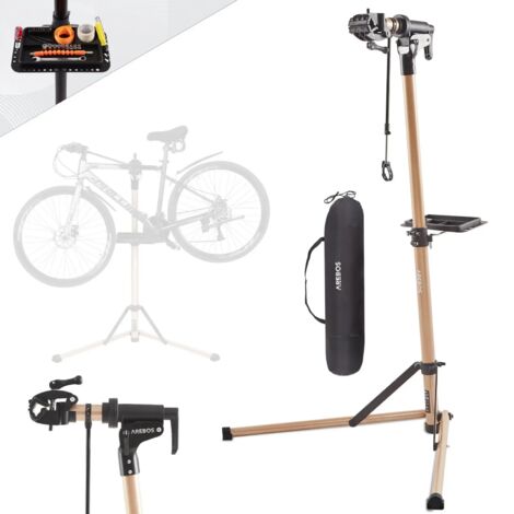 AREBOS Fahrradmontagestnder Profi Reparaturstnder Aluminium fr Fahrrder  Mountainbikes E-Bike Schwerlast-Montagestnder Fahrradstnder +Tasche mit  Schnelllsevorrichtungen 360 drehbar Champagner