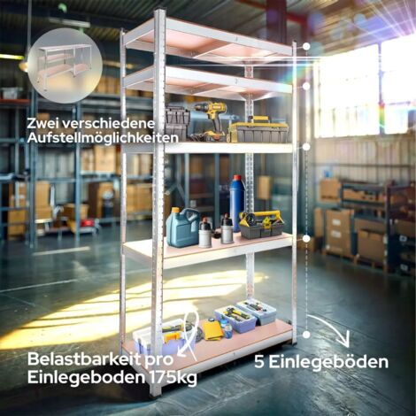 AREBOS 2x Schwerlastregal 180x90x40 875 kg Kellerregal Steckregal verzinkt