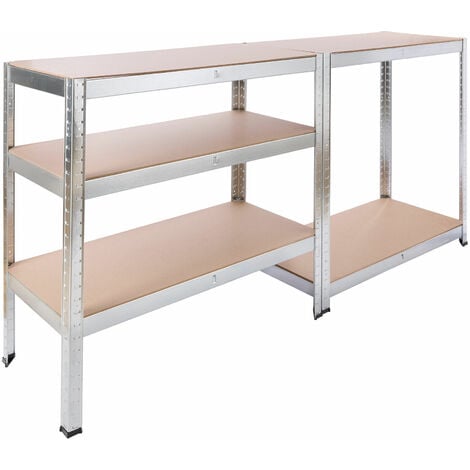 AREBOS 2er set Schwerlastregal 875 kg Kellerregal Lagerregal Steckregal 180 x 90 x 40 cm Regal