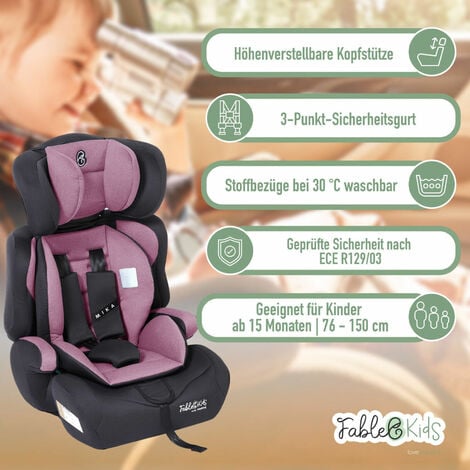 Isofix Auto Kindersitz 0-36kg Autositz 360°drehbar pink