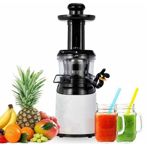 AREBOS Slow Juicer BPA Entsafter frei für Tropf-Stopp-Funktion 200W Weiß Obst & elektrischer Gemüse